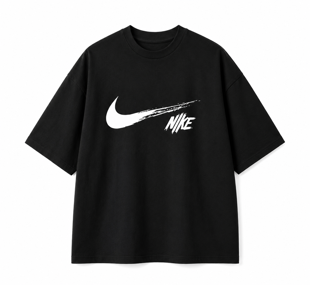 Nike Noir Semi-Oversize – T-shirt Urbain et Tendance