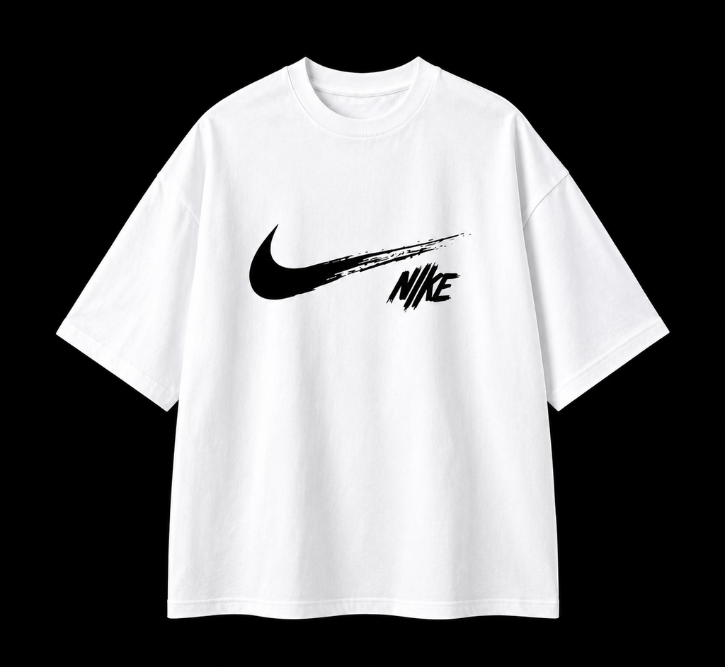 Nike Noir Semi-Oversize – T-shirt Urbain et Tendance