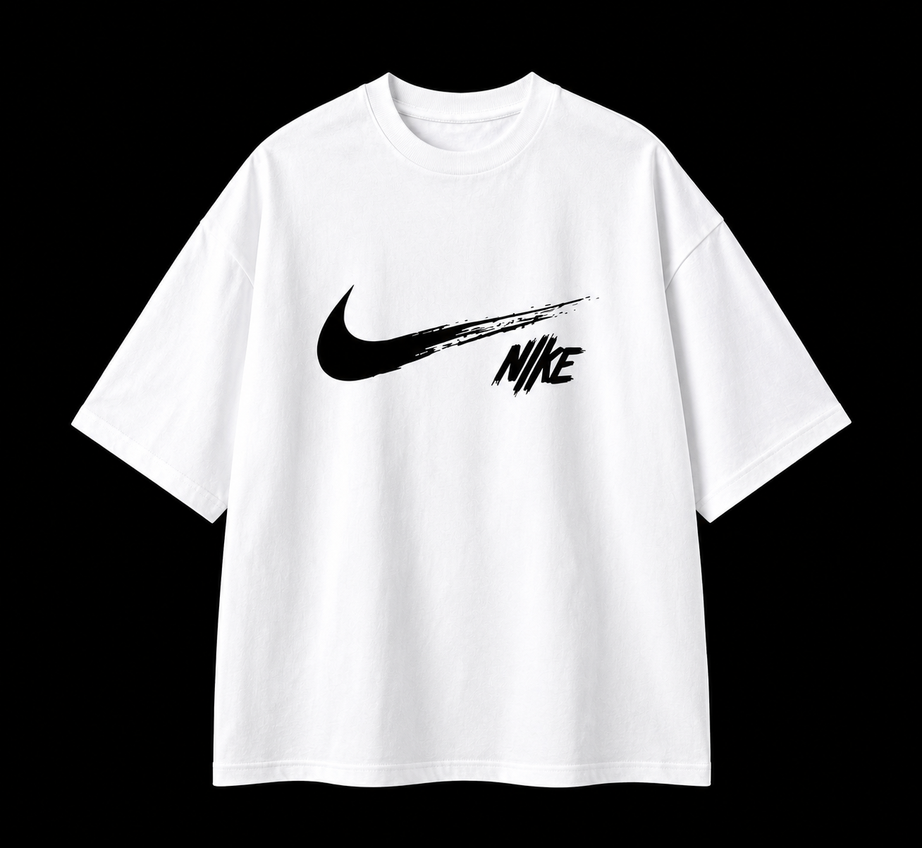 Nike Noir Semi-Oversize – T-shirt Urbain et Tendance